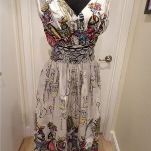 Vintage 1950-1960’s Greentree Print Sleeveless Dress